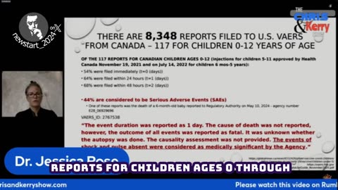 Dr. Jessica Rose about children in VAERS report