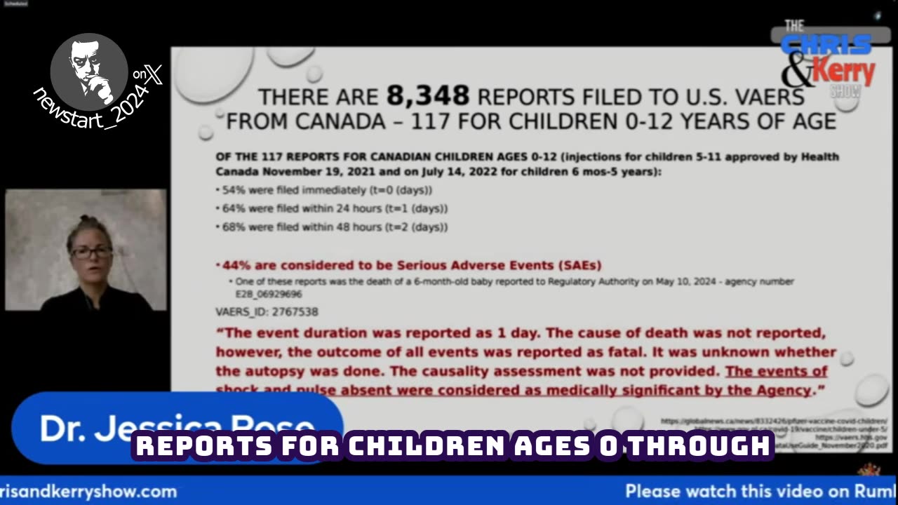 Jessica Rumble Dr. Jessica Rose about children in VAERS report