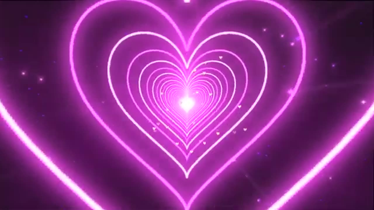 1036. Neon Heart Background💖Pink Tunnel Heart Background