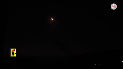 Hizbullah striking Safad with missiles, in northern Zionist-occupied Palestine, 16 Oct 2024