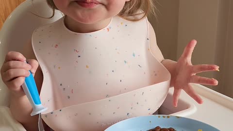 My Adorable Granddaughter Enjoying Her Supper