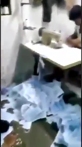 Surgical masks being made to protect us from COVID