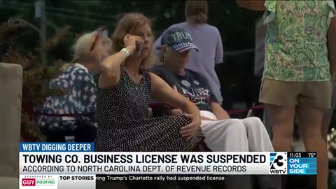 Company that towed cars during Trump’s Charlotte rally had suspended license