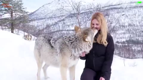White Woman Making Out With Wolf