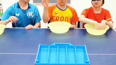 Blindfolded TT Ball Game—But One Player Cheats! 🎯🏓😲