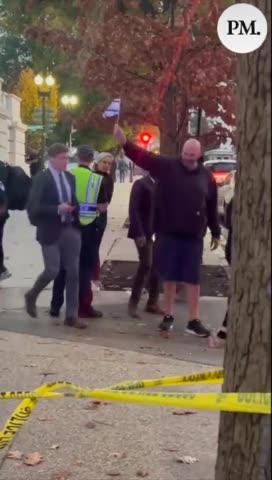 Senator Fetterman Waves Israeli Flag At Pro-Palestine Protestors