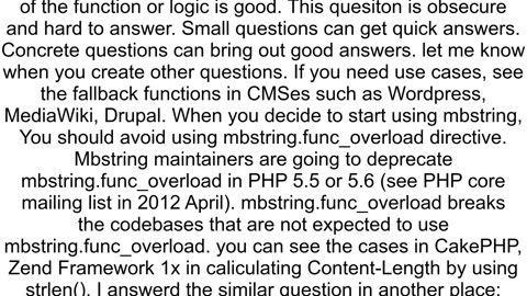 PHP string functions vs mbstring functions