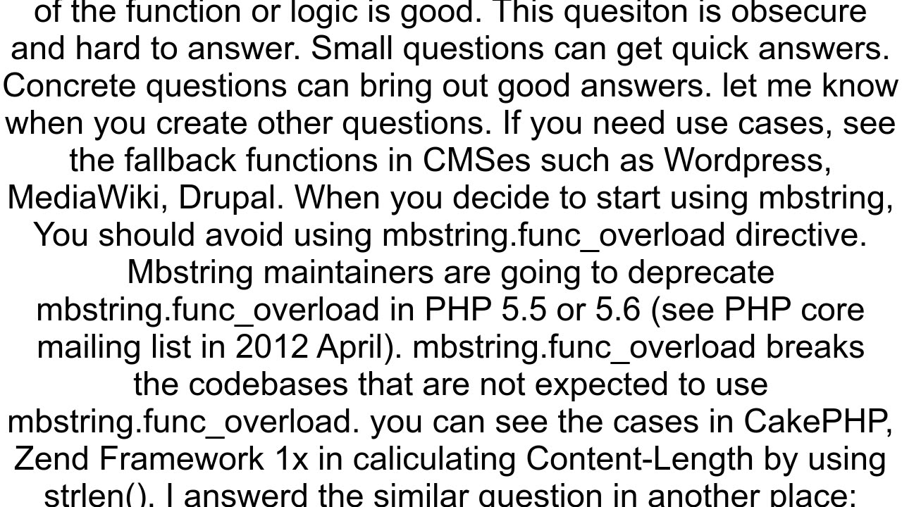 PHP string functions vs mbstring functions