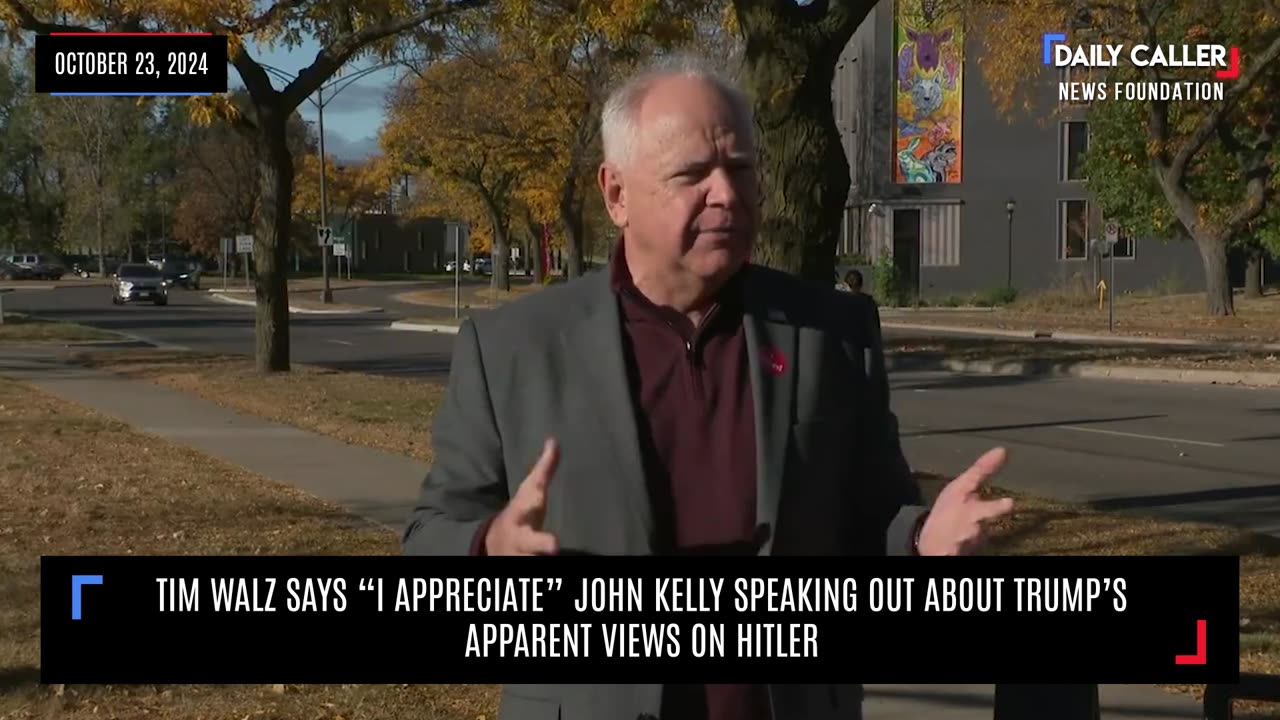 Tim Walz Says "I Appreciate" John Kelly Speaking Out About Trump's Apparent Views On Hitler