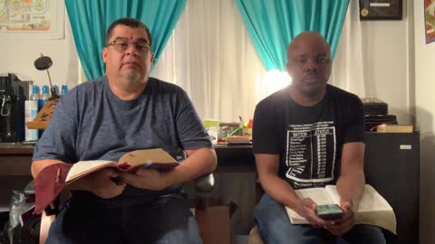 Pastor Harold and Pastor Tommy turning to the Bible for answers