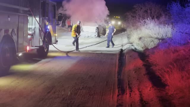 POS CHEVY BURNS TO THE GROUND