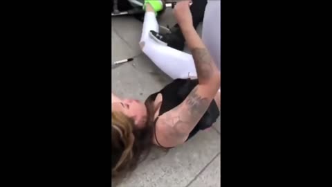 Drunk Chick Gets Dealt With After Deciding To Urinate On Homeless person