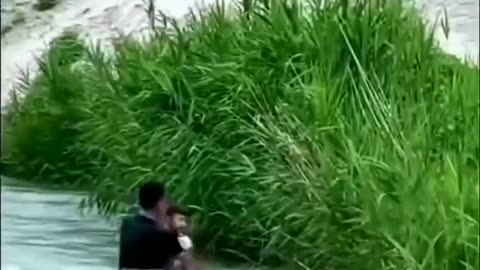 kid fell into flood