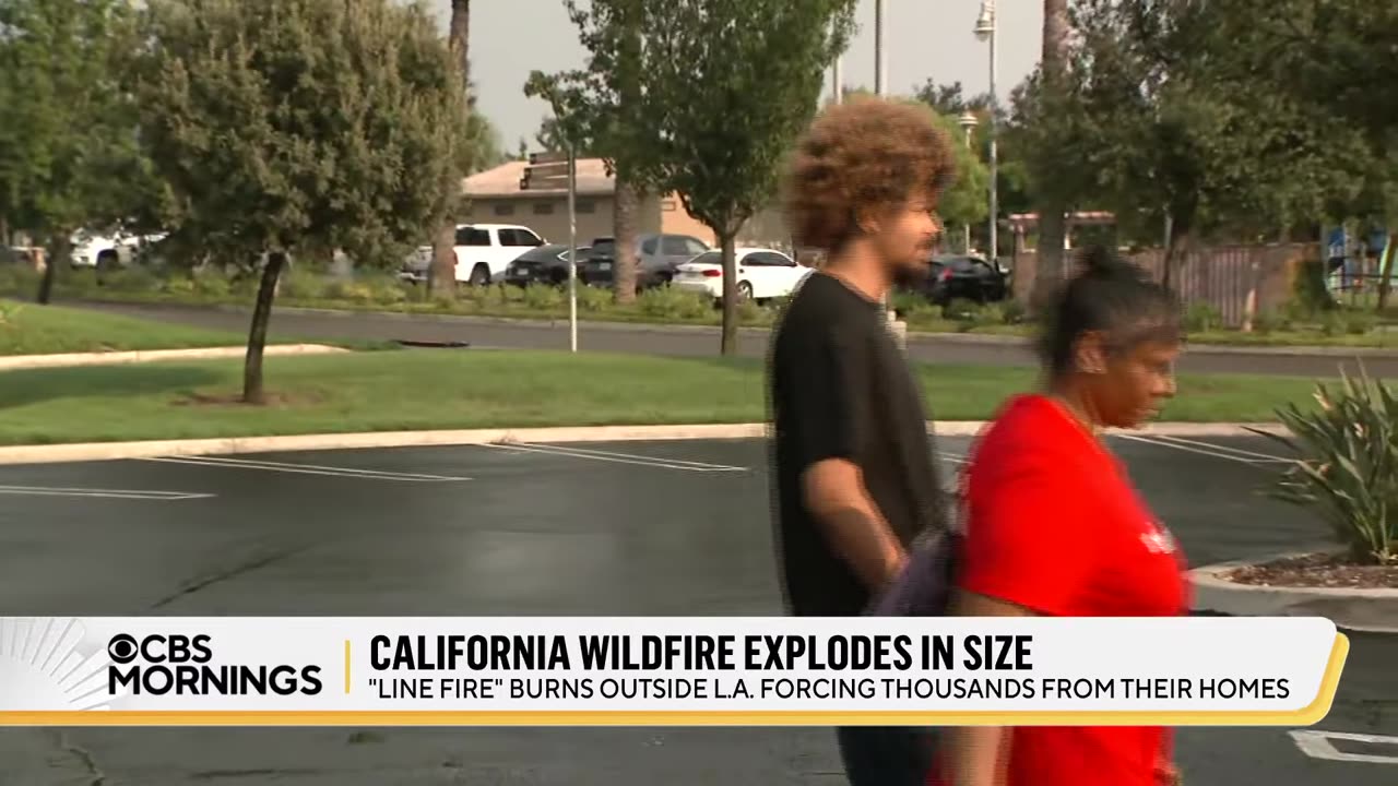 California's Line Fire quadruples in size amid triple-digit temperatures