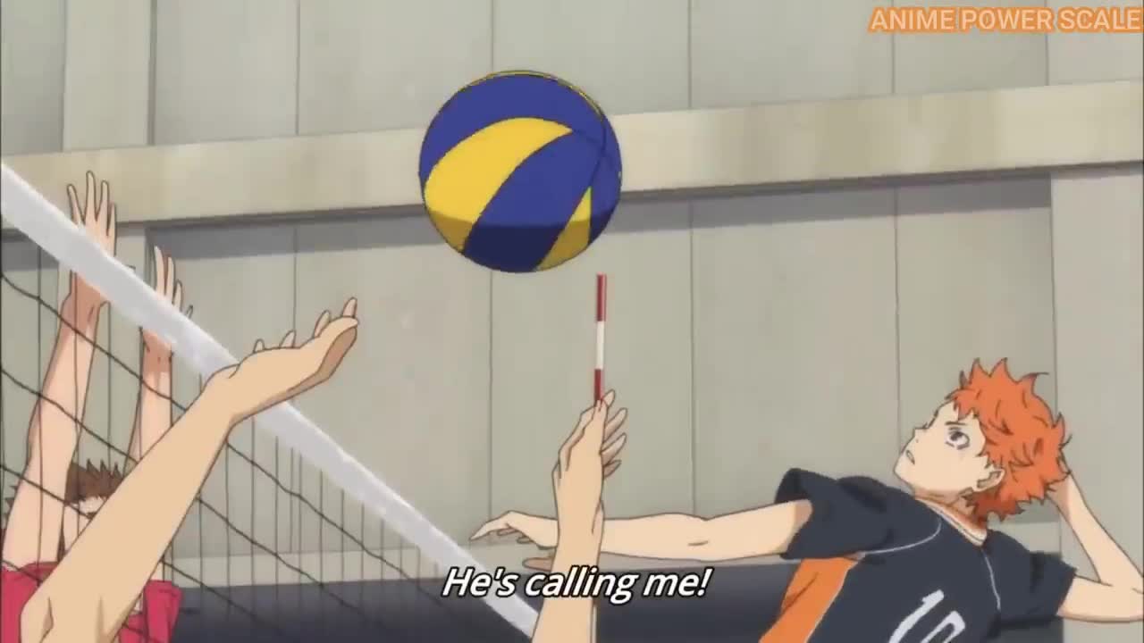 HAIKYUU!! Hinata shocks other character with his jump/ spikes abilities