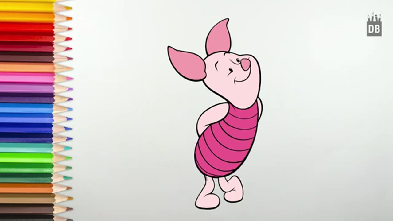 How to Draw Piglet Easy from Winnie the Pooh | 4 Kids