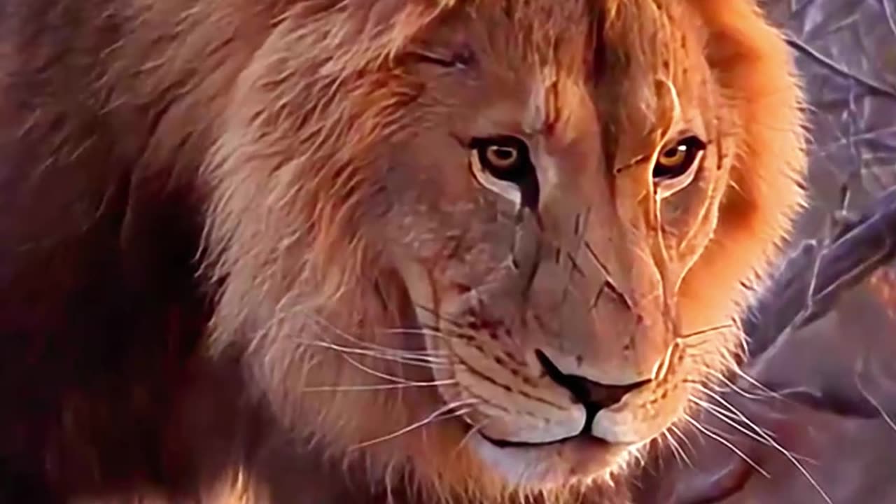 Injured Lion's Resilient Walk