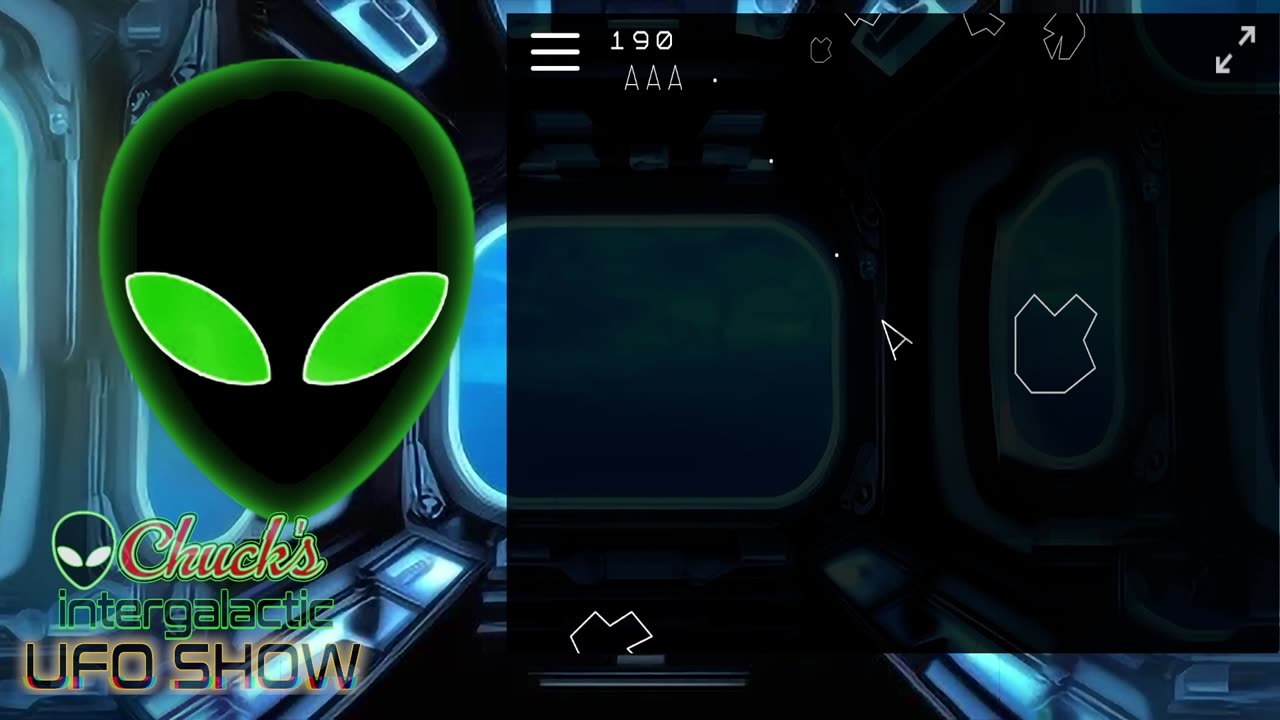 Chuck the UFO Alien Plays the Asteroids Video Game