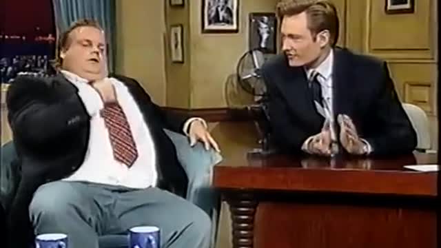 Chris Farley on talk show Conan