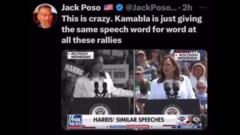 Kamala Delivers The Same Speech Over And Over Again At Different Venues