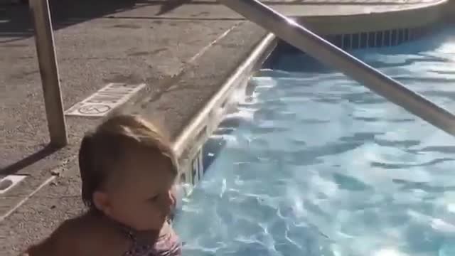 Baby playing in water different type