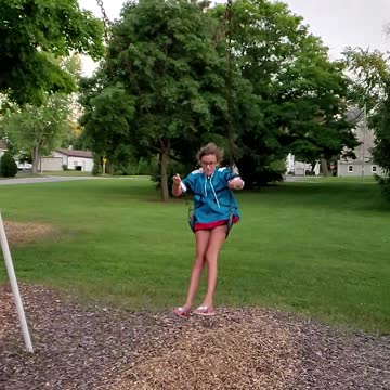 Cool slow mo girl on a swing