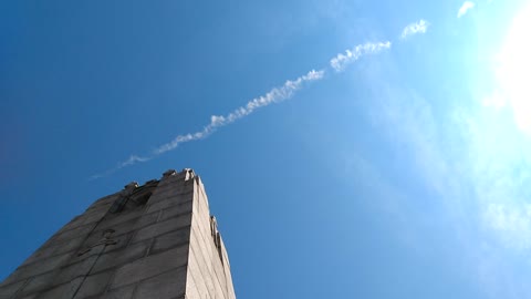 Chemtrail spotted over pro-life gathering, April 24, 2022