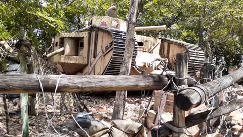 Raiders of the Lost Ark Vehicles and props display at Disney's Hollywood Studios