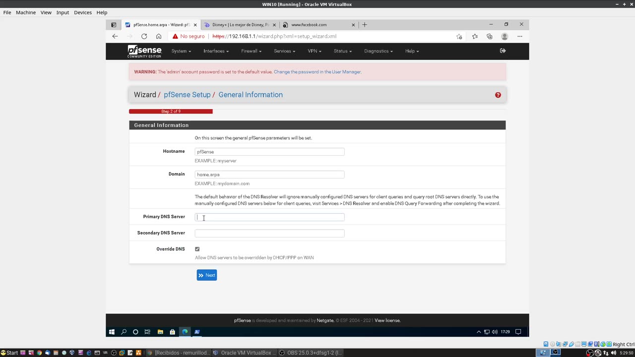 Como Instalar e Iniciar una Configuración Básica con pfSense 2.5.0