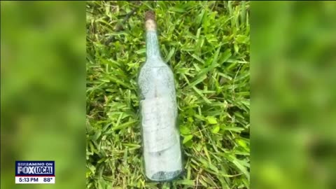 Message in a bottle found during Debby cleanup