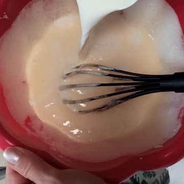Quick cake adding milk part 7