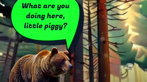 The aggressive little pig is sitting in a pine tree.. Cute Funny Animal Jokes