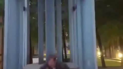Man jumps off giant chair hurts self