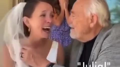 A father suffering from dementia recognises his daughter on her wedding day