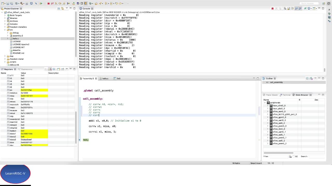 Excercise #4: RISC-V Control and Status Registers