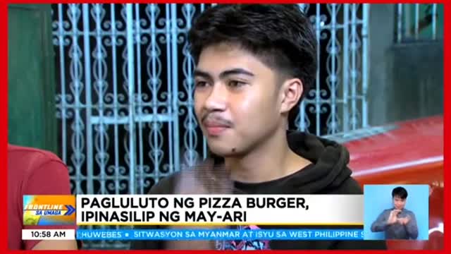 Pizza burger mula saTaytay, Rizal, viral ssasocial media