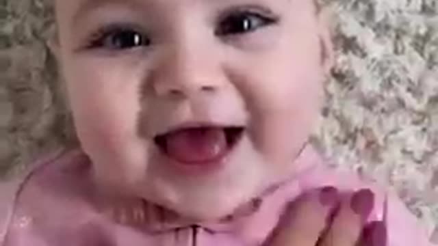 Cute baby playing