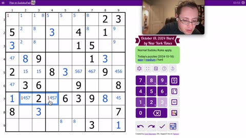 Sudoku 2024 10 18 hard