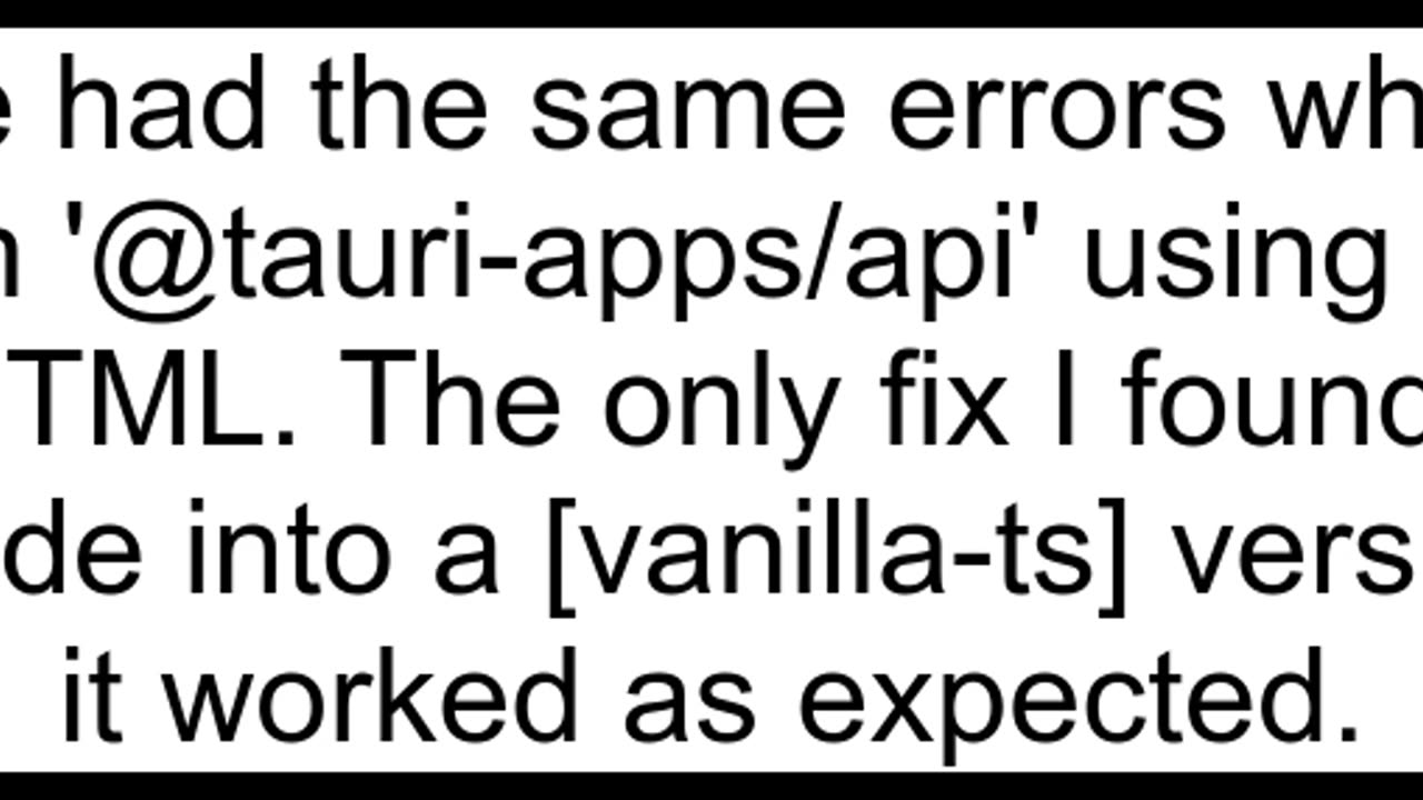 (Tauri) js import not working &quot;Failed to resolve module specifier&quot;