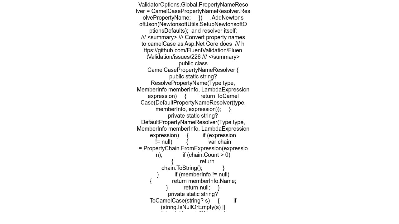 ASPNET MVC validation return lowercase property name