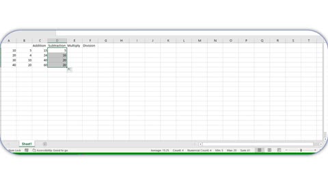 Basic calculation in Microsoft excel