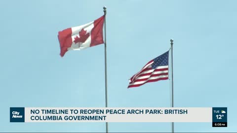 A once busy cross-border park remains closed off on the Canadian side