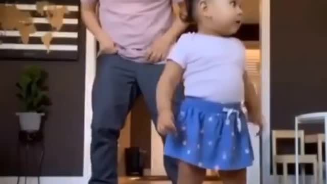 Cute baby funny dance