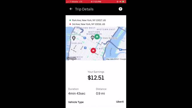 My 100 trips with Uber in New York City