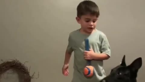 Dog Hits Kid When He Says No To Game.