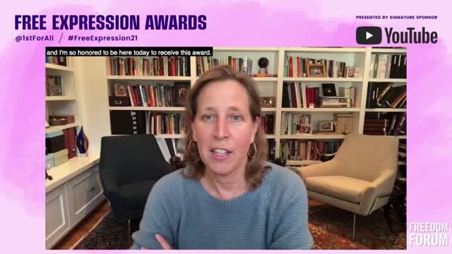 YouTube CEO Susan Wojcicki Awards Herself Free Expression Award