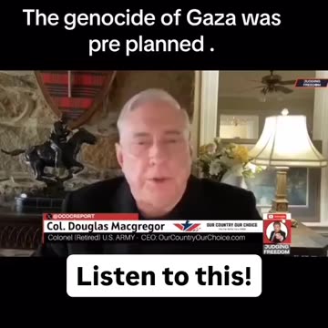 Col Douglas Macgregor- The Genocide in Gaza was PRE-PLANNED.