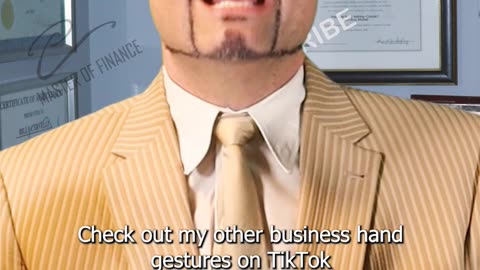 Business hand gestures! This one means "Thumbs up"