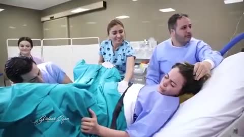 Look at the reaction of the father at the birth of the son