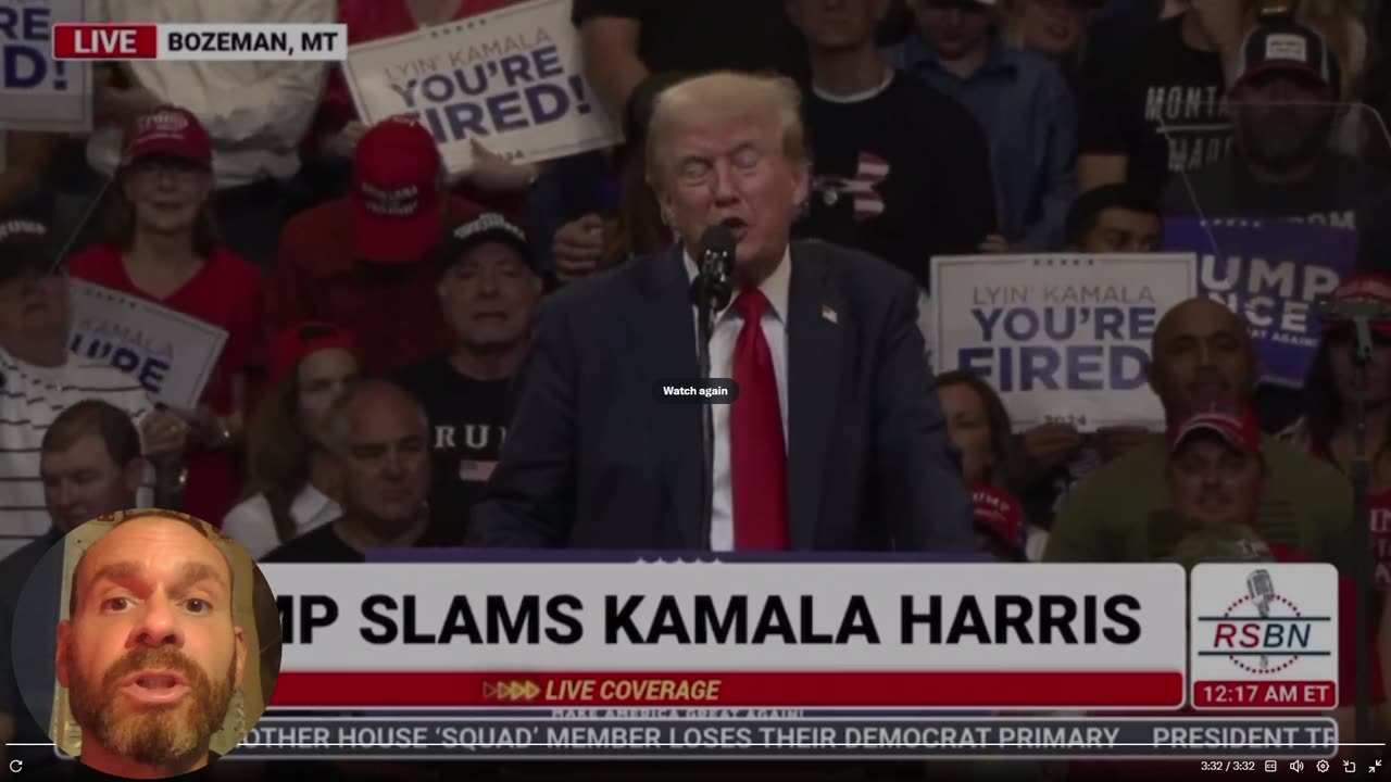 Trump plays a compilation ROASTING Kamala Harris’ word salads - 3 min clip!